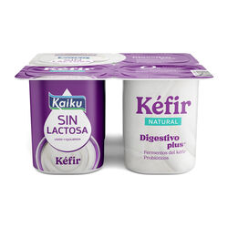 K&eacute;fir natural sin lactosa KAIKU 4x125g
