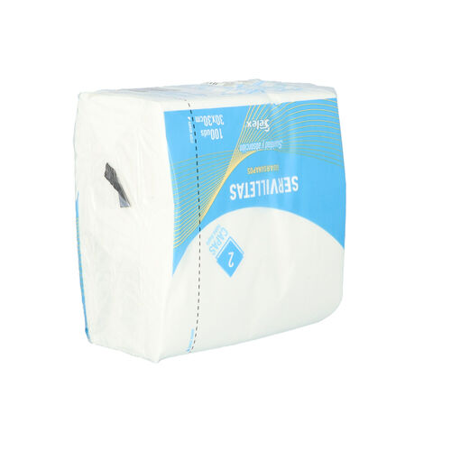 SERVILLETA PAPEL SELEX BLANCA 30X30 2 CAPAS PAQUETE 100 uds image number