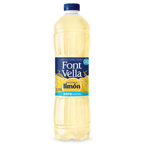 Agua mineral Natural con zumo de fruta lim&oacute;n Zero az&uacute;car FONT VELLA 1,15L image number
