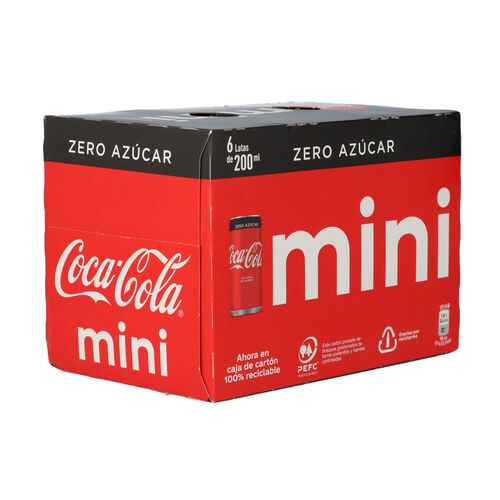 REFRESCO COCA COLA ZERO MINI 6x200ml image number