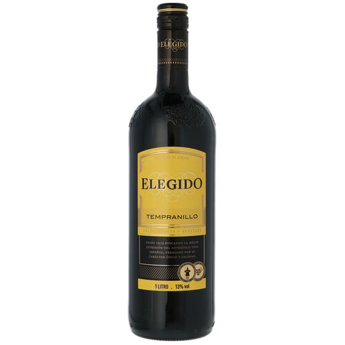 Vino tinto ELEGIDO tempranillo botella 1L image number