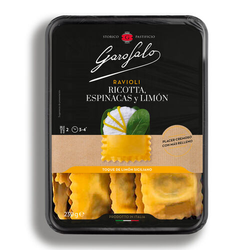 RAVIOLI DE RICOTA,ESPINACAS Y LIMON GAROFALO 230g image number
