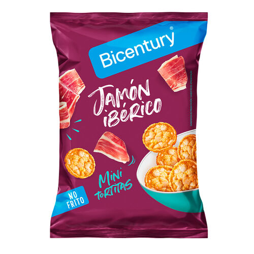 MINI TORTITAS DE CEREALES SABOR JAMON IBERICO BICENTURY 70g image number