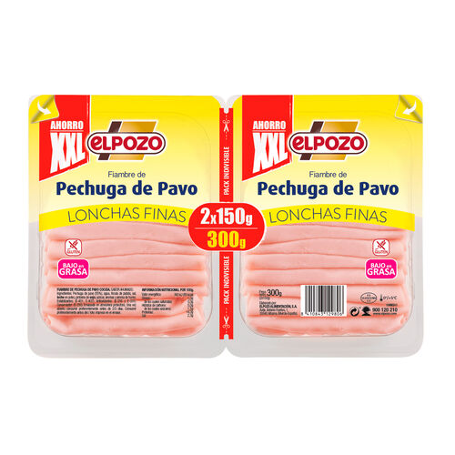 PECHUGA PAVO EN LONCHAS ELPOZO 2x150g image number