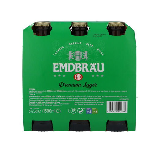 CERVEZA EMDBRAU 25cl PACK-6 BOTELLINES image number