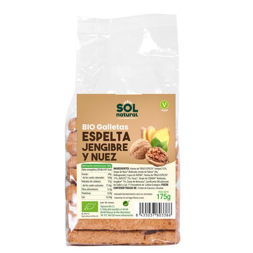 GALLETA DE ESPELTA CON JENGIBRE Y NUECES BIO 175g image number