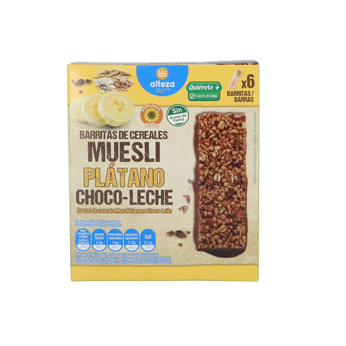 BARRITA CEREALES PLATANO CHOCOLATE ALTEZA 150g PACK 6 image number