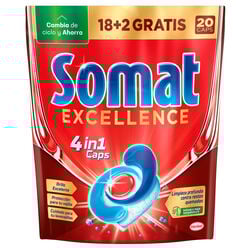 Lavavajillas pastillas SOMAT caps 4en1 EXCELLENCE 18+2 lavados