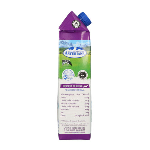 LECHE SIN LACTOSA SEMIDESNATADA CENTRAL LECHERA ASTURIANA 1L image number