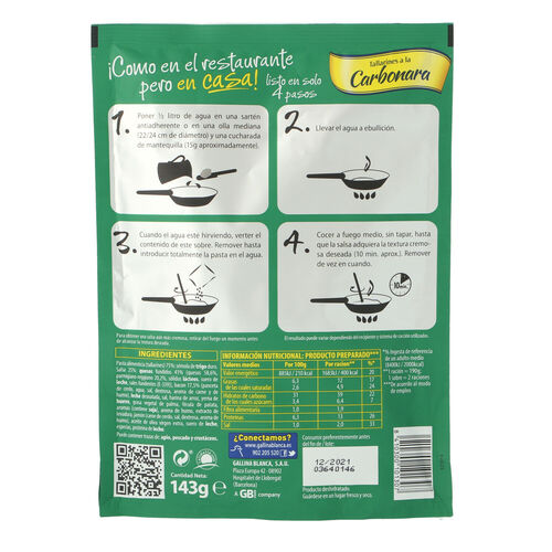 TALLARIN CARBONARA GALLINA BLANCA 143g image number