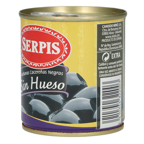 ACEITUNA NEGRA SERPIS SIN HUESO 200g image number