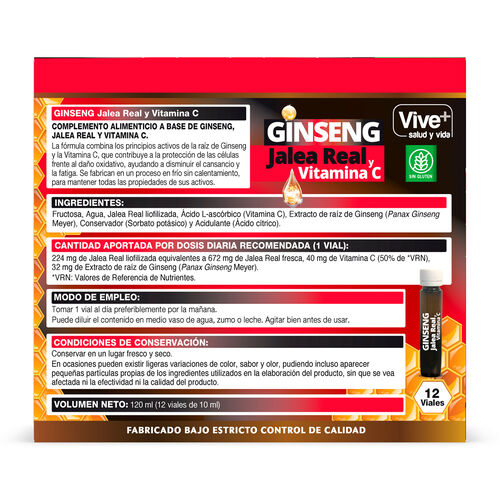 GINSENG JALEA REAL Y VITAMINA C VIVEPLUS 120g image number