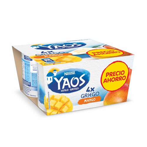 YOGUR ESTILO GRIEGO CON MANGO NESTLE YAOS 4X115g image number