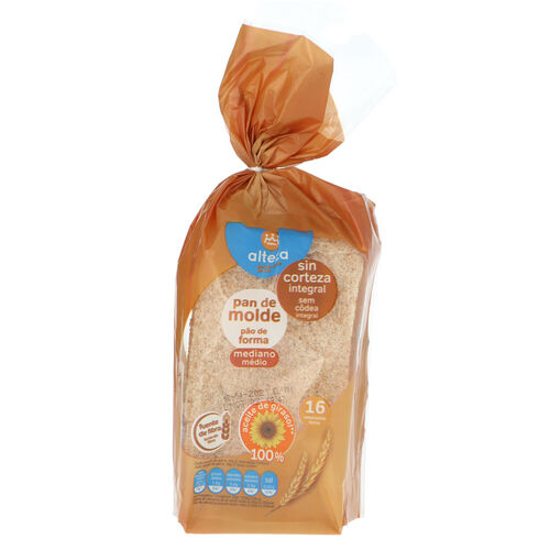 PAN DE MOLDE INTEGRAL SIN CORTEZA ALTEZA 450g image number
