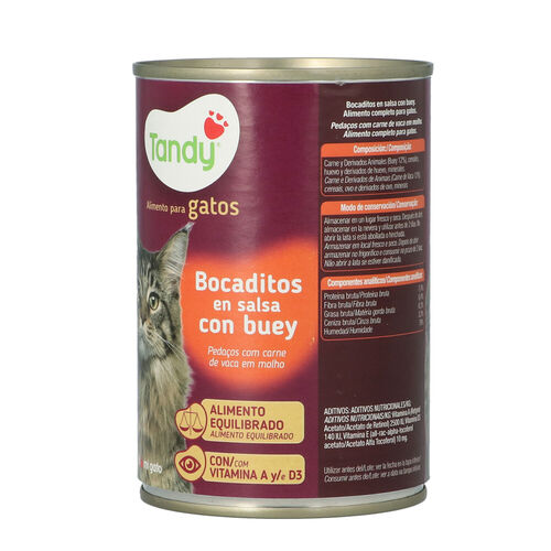 TANDY GATO BOCADITO BUEY LATA 415g image number