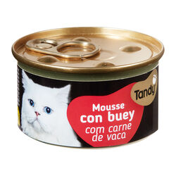 Comida h&uacute;meda para gato adulto mousse con buey TANDY 85g
