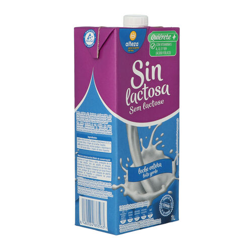 LECHE ENTERA SIN LACTOSA ENRIQUECIDA EN VITAMINAS A D E Y B9. UHT image number