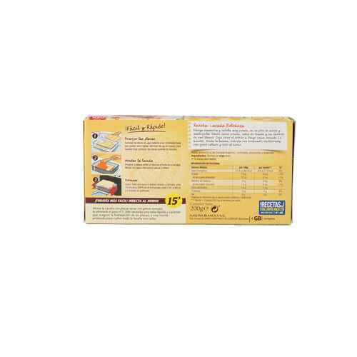LASAÑA PAVO PRECOCIDA 18 PLACAS image number