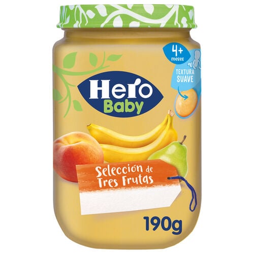 TARRITO SELECCION DE TRES FRUTAS HERO BABY 190g image number