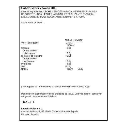 BATIDO SABOR VAINILLA 6x200ml image number