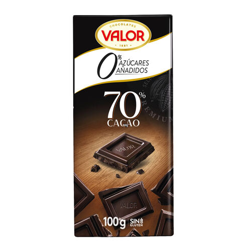Chocolate negro 70% sin az&uacute;car VALOR 100g image number