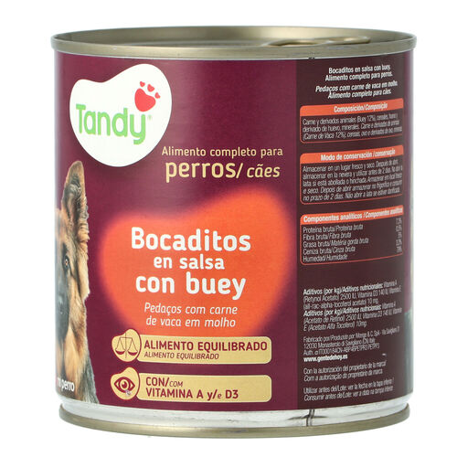 ALIMENTO PARA PERROS BOCADITOS CON BUEY TANDY 720g image number