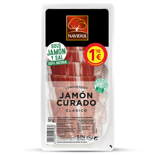 JAMON CURADO NAVIDUL 1/2 LONC.55G 1 EURO image number