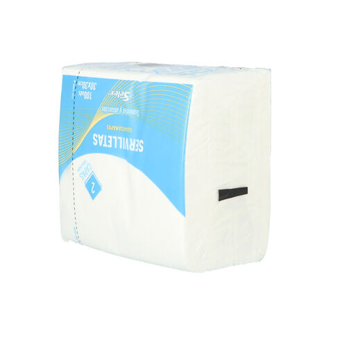 SERVILLETA PAPEL SELEX BLANCA 30X30 2 CAPAS PAQUETE 100 uds image number