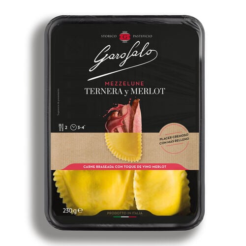Pasta fresca mezzelune de cerdo, ternera y merlot GAROFALO 230g image number