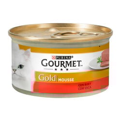 ALIMENTO HÚMEDO GATO GOLD MOUSSE CON BUEY PURINA GOURMET 85g