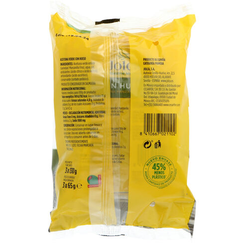 ACEITUNA JOLCA CON HUESO PACK 3x130g image number