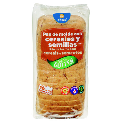 Pan de molde con cereales y semillas sin gluten ALTEZA 350g image number