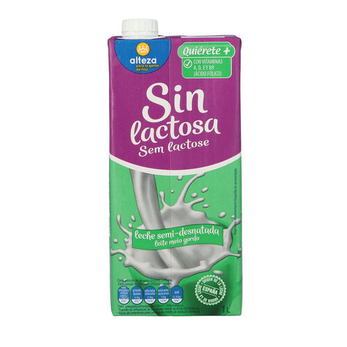 LECHE SEMIDESNATADA SIN LACTOSA ENRIQUECIDA EN VITAMINAS A D E Y B9. UHT image number