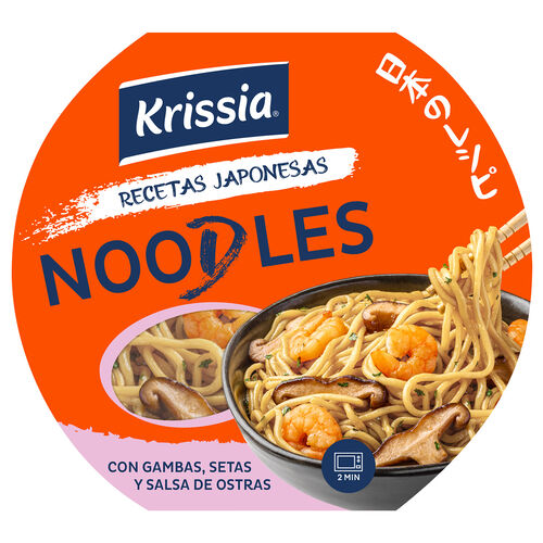NOODLES DE SURIMI CON GAMBAS, SETAS Y SALSA DE OSTRAS KRISSIA 210g image number