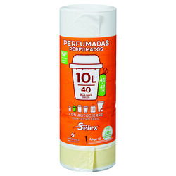 Bolsa de basura blanca perfumada con autocierre SELEX 10L 40uds