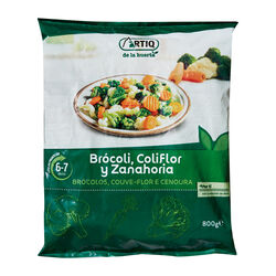 Br&oacute;coli, coliflor y zanahoria congelados ARTIQ 800g