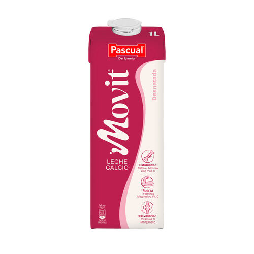 Leche desnatada con calcio Movit PASCUAL 1L image number