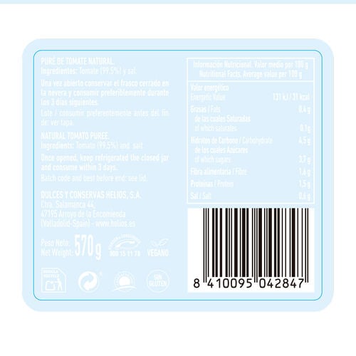 Tomate Natural HELIOS 570ml image number