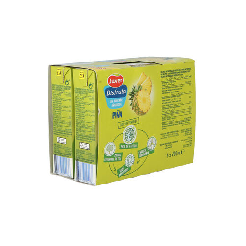 BEBIDA DE ZUMO DISFRUTA JUVER PIÑA PACK 6x200ml image number