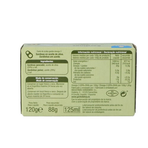SARDINAS ACEITE OLIVA ALTEZA 120g image number