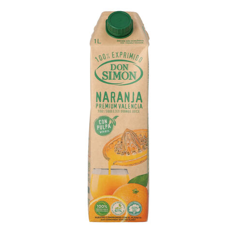 Zumo de naranja exprimida con pulpa DON SIMON 1L image number