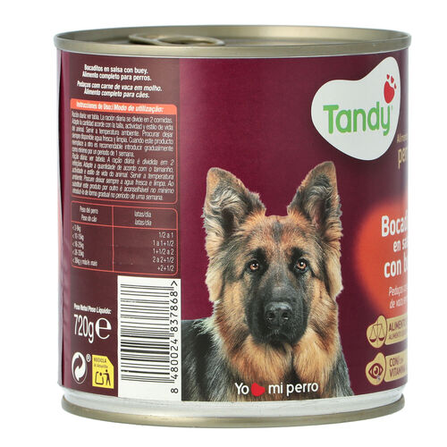 ALIMENTO PARA PERROS BOCADITOS CON BUEY TANDY 720g image number