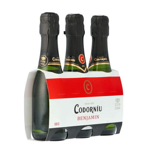 CAVA BENJAMIN T.R. 8 PAK 3B 0.200L..CODORNIU BENJAMIN.CAVA SECO PRESENTADO EN CAJA DE CARTON CON 8 PACKS DE 3 BOTELLAS DE.02 LITROS D.O. CAVA image number