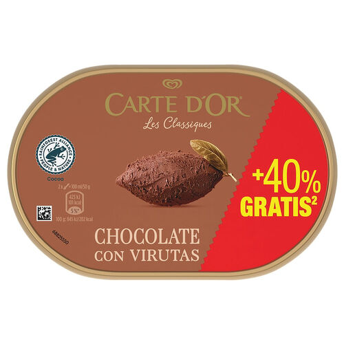 HELADO CHOCOLATE CARTE D`OR 900ml + 0,4 GRATIS image number