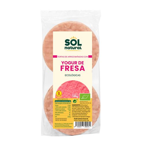 TORTAS DE ARROZ Y YOGUR CON FRESAS BIO 100g image number
