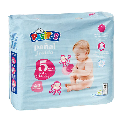 Pañal Talla 5 (13-18kg) PASITOS 44uds image number