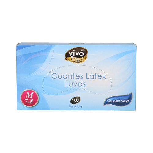 GUANTES LATEX VIVO CHEF TALLA MEDIANA 100uds image number