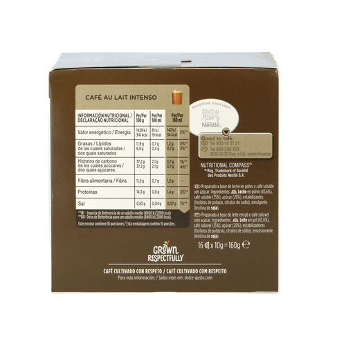 CAFE DOLCE GUSTO CON LECHE INTENSO 16 CAPSULAS image number