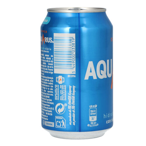 Bebida isot&oacute;nica AQUARIUS naranja lata 33cl image number