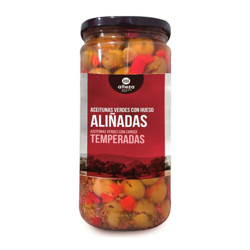 Aceitunas verdes con hueso ali&ntilde;adas ALTEZA 410g image number